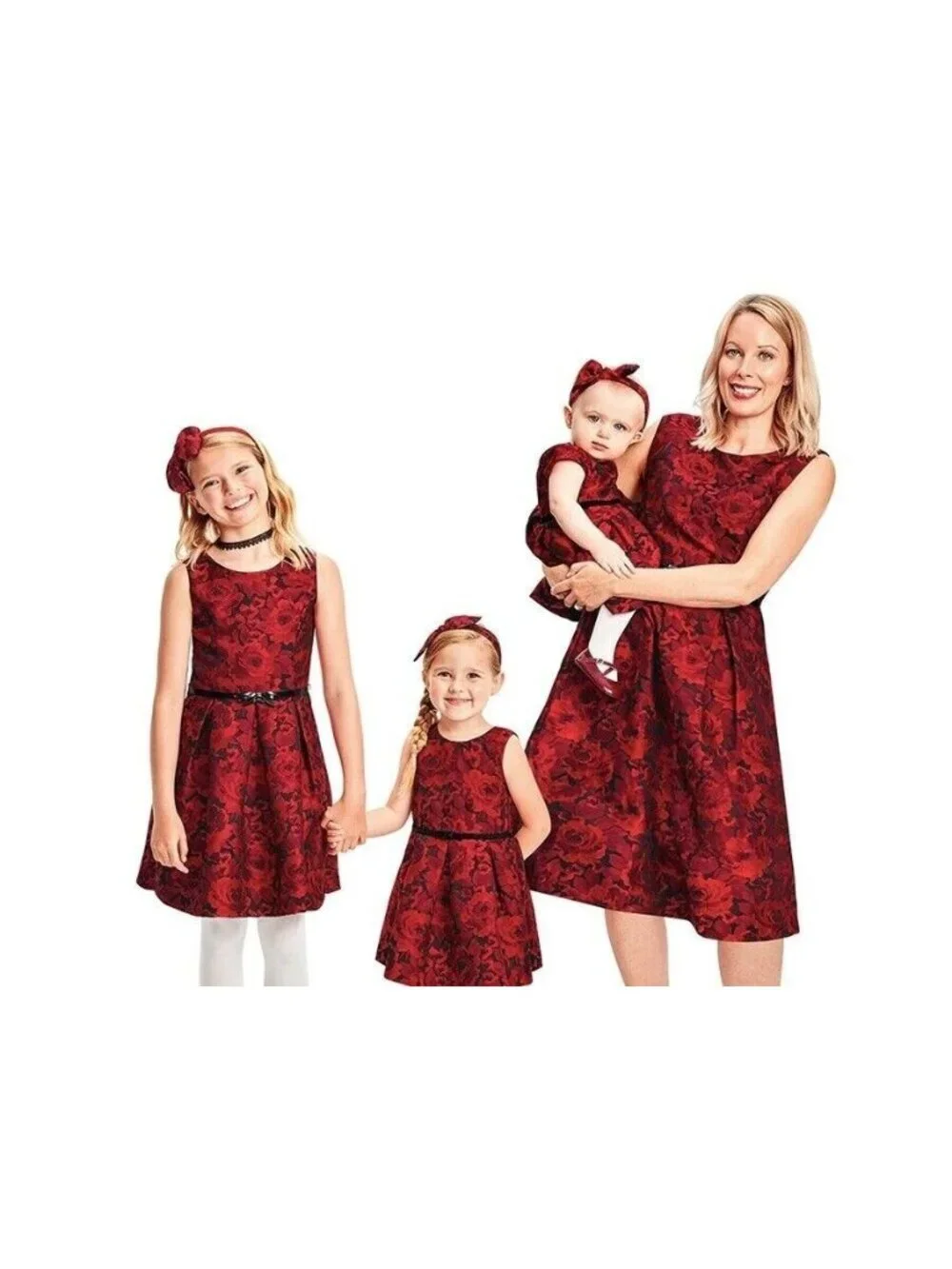 Girls Rose Foral Special Occasion Woven Holiday Dress Party Wedding Formal 12